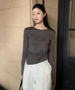 제제 언발란스 롱 슬리브 티셔츠 / ZEZE UNBALANCE LONG SLEEVE T-SHIRT_4colors