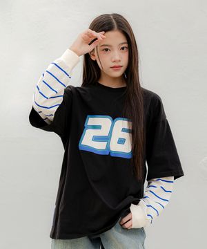 넘버 레이어드 티셔츠 Black