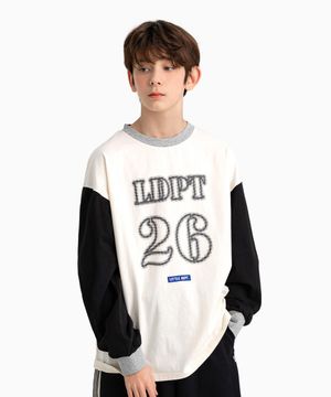 레터링 로고 배색 티셔츠 Ivory