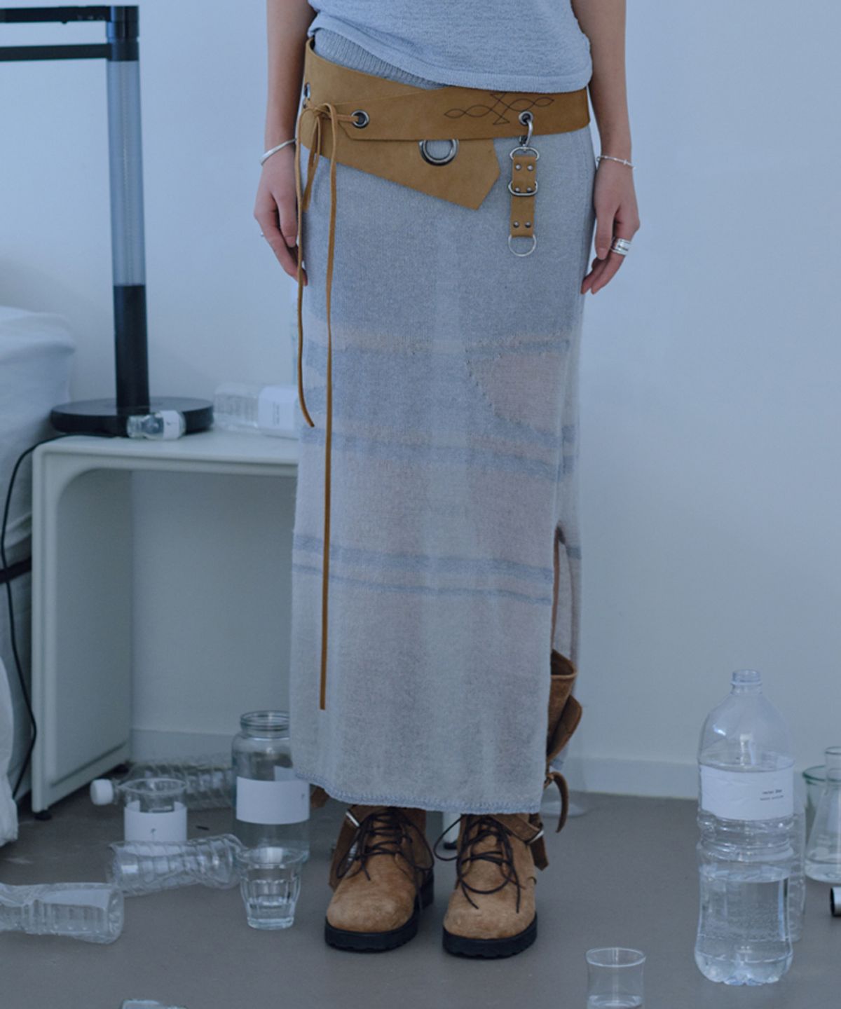 베르소(VERSO) Valley Intarsia Knit Skirt