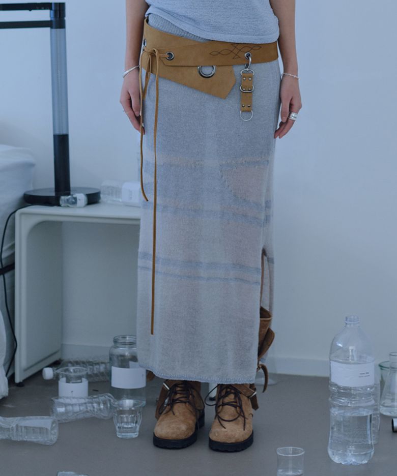 Valley Intarsia Knit Skirt