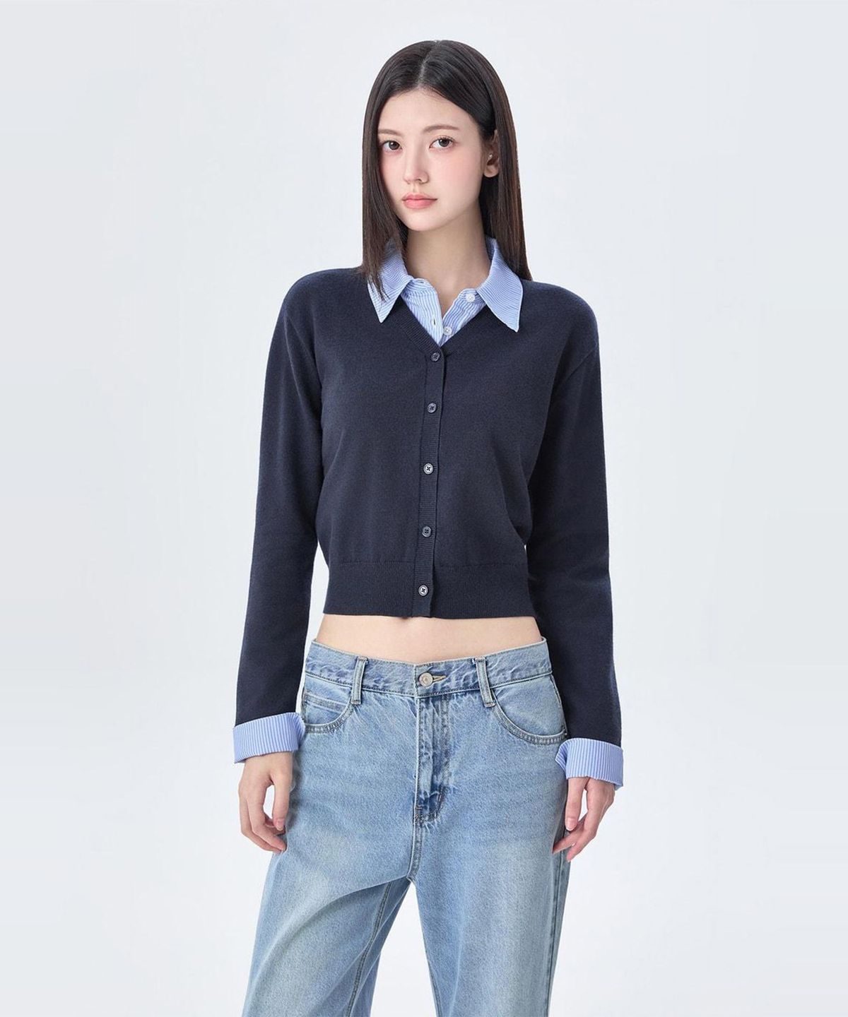 미쏘(MIXXO) 셔츠 레이어드 가디건_MIWCKG90QT