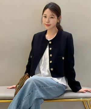 베카 투웨이 트위드 자켓_네이비 / BECCA TWO WAY TWEED JACKET_NAVY