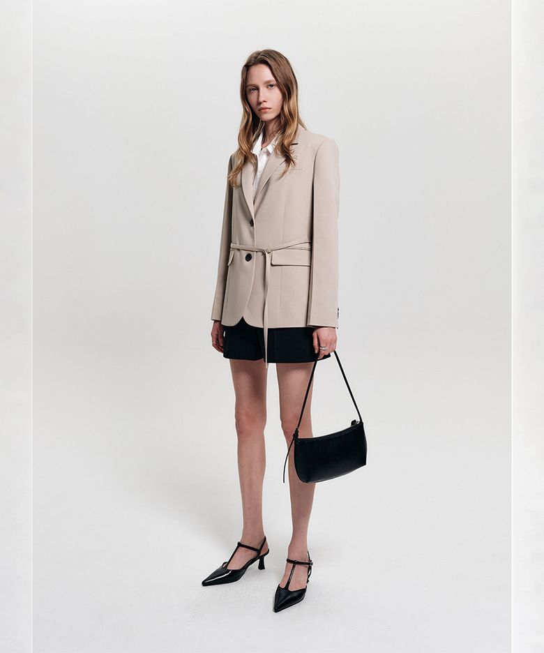 엠마 벨티드 슬림 자켓_베이지 / EMMA BELTED SLIM JACKET_BEIGE