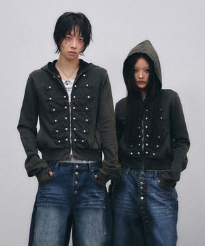 [키짱 착용] HUSSAR ZIP HOODIE BLACK