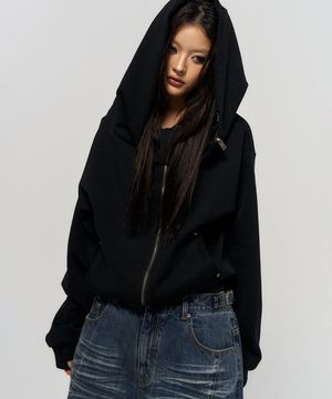 CONVERTIBLE ZIP HOODIE BLACK