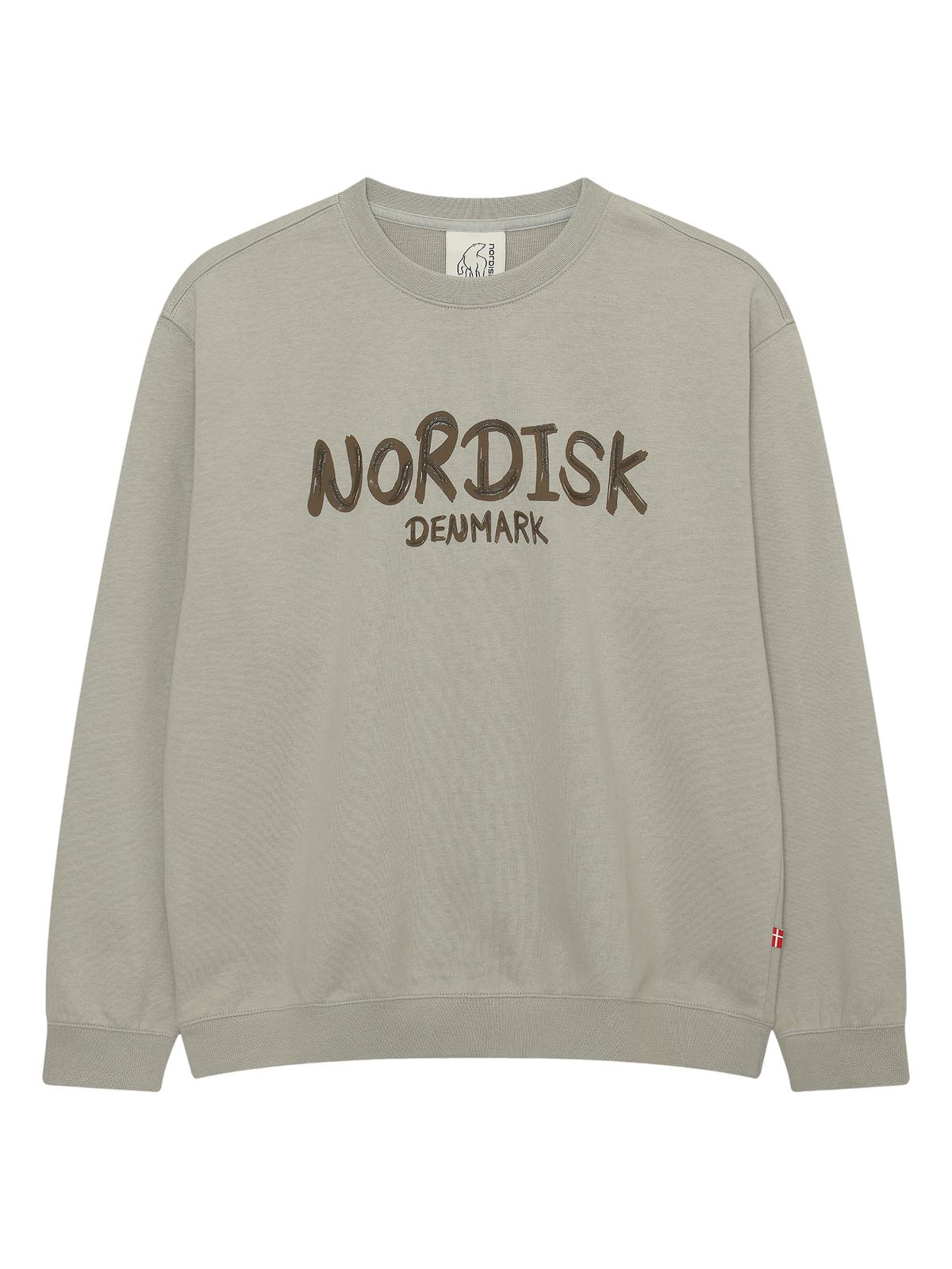 노르디스크(NORDISK) 레터링 맨투맨 - U_SHIMMER GREY