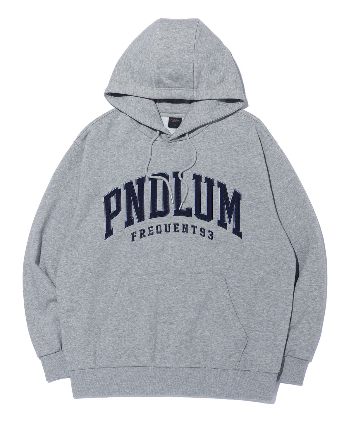 펜듈럼(PENDULUM) 아플리케 자수 로고 후드티 LQ6TU148_MELANGE GREY