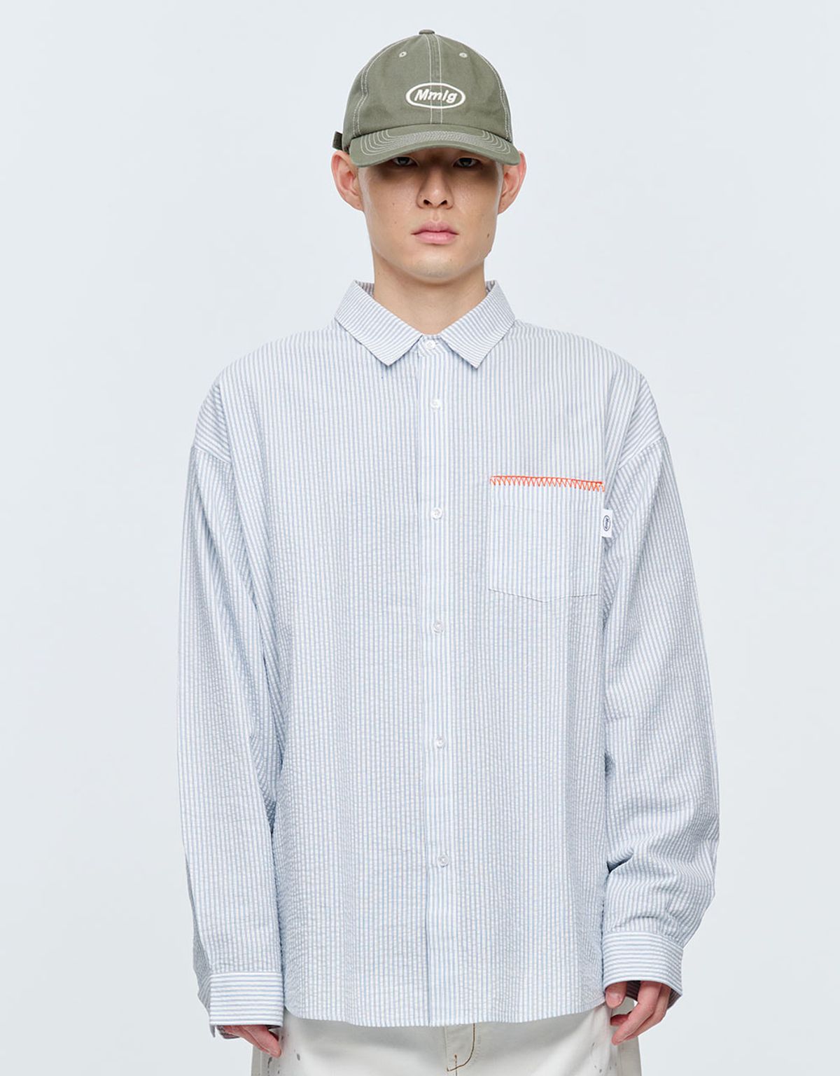엠엠엘지(MMLG) SERIES NICHE POCKET SHIRT (BLUE)