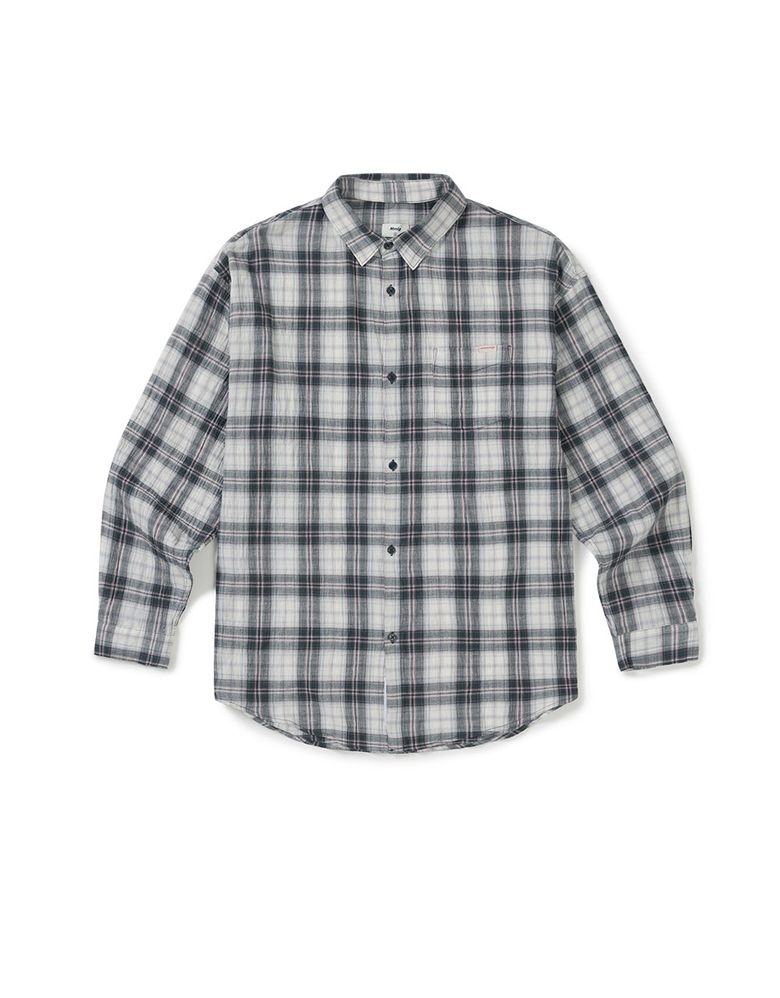SERIES LINEN CHECK SHIRT (NAVY)