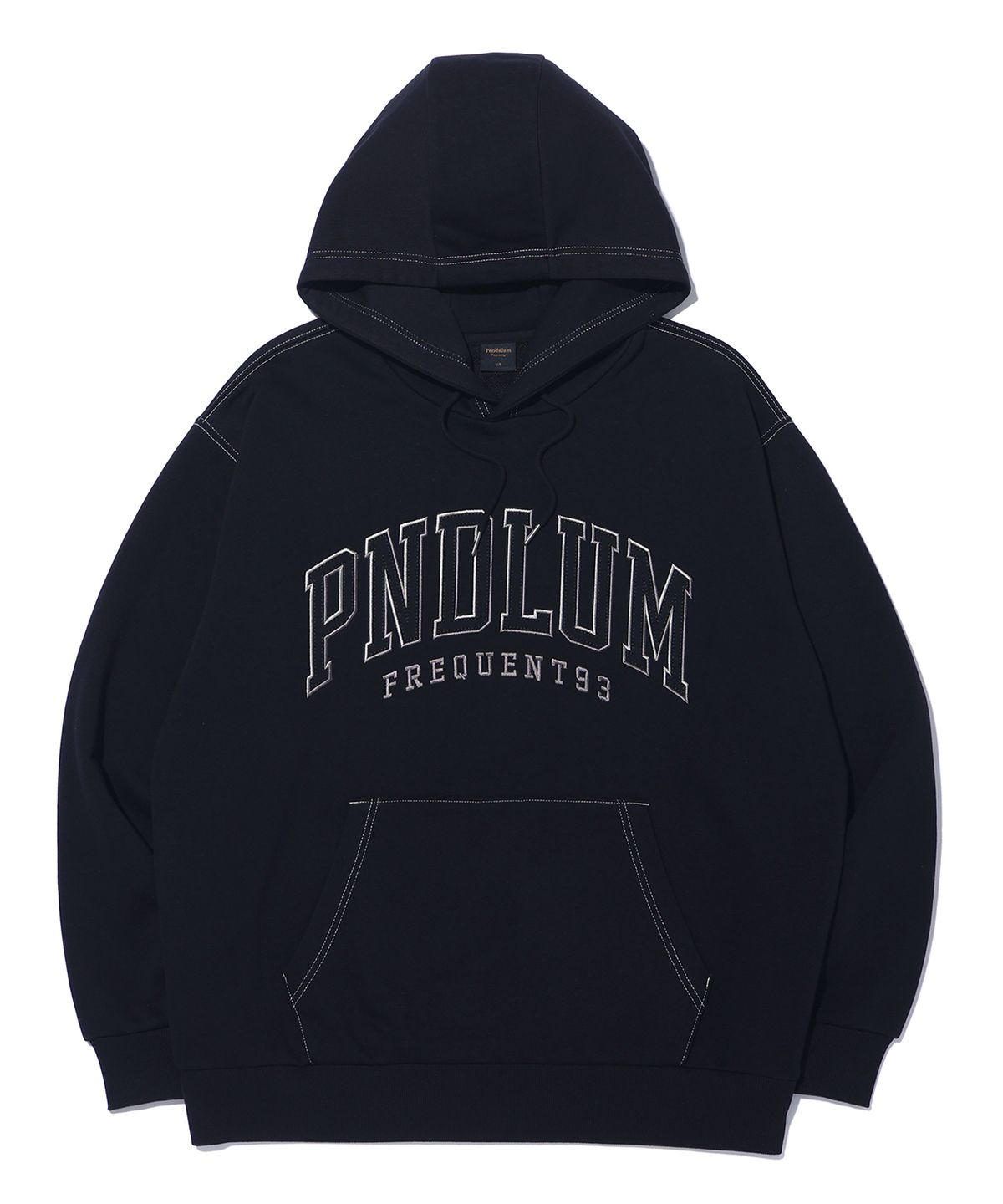 펜듈럼(PENDULUM) 아플리케 자수 로고 후드티 LQ6TU148_BLACK