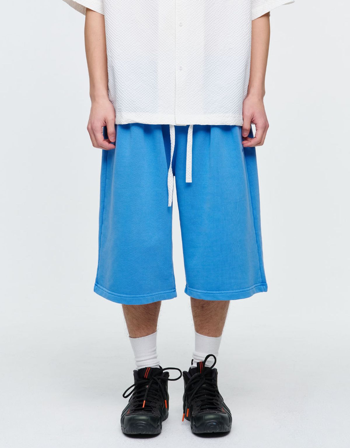 엠엠엘지(MMLG) DYED BERMUDA SWEAT PANTS (BLUE)