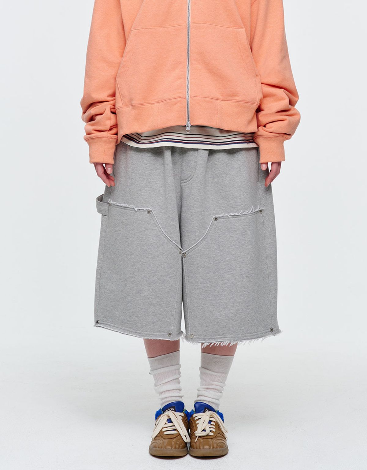엠엠엘지(MMLG) CARPENTER WIDE SWEAT SHORTS (EVERY GREY)