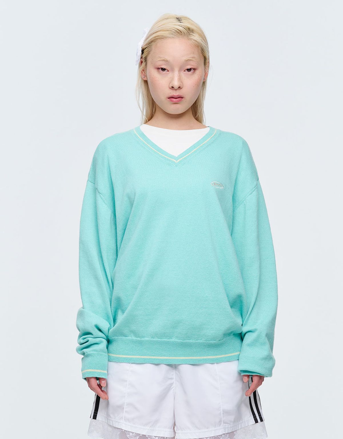 엠엠엘지(MMLG) LIGHT V NECK KNIT (MINT)