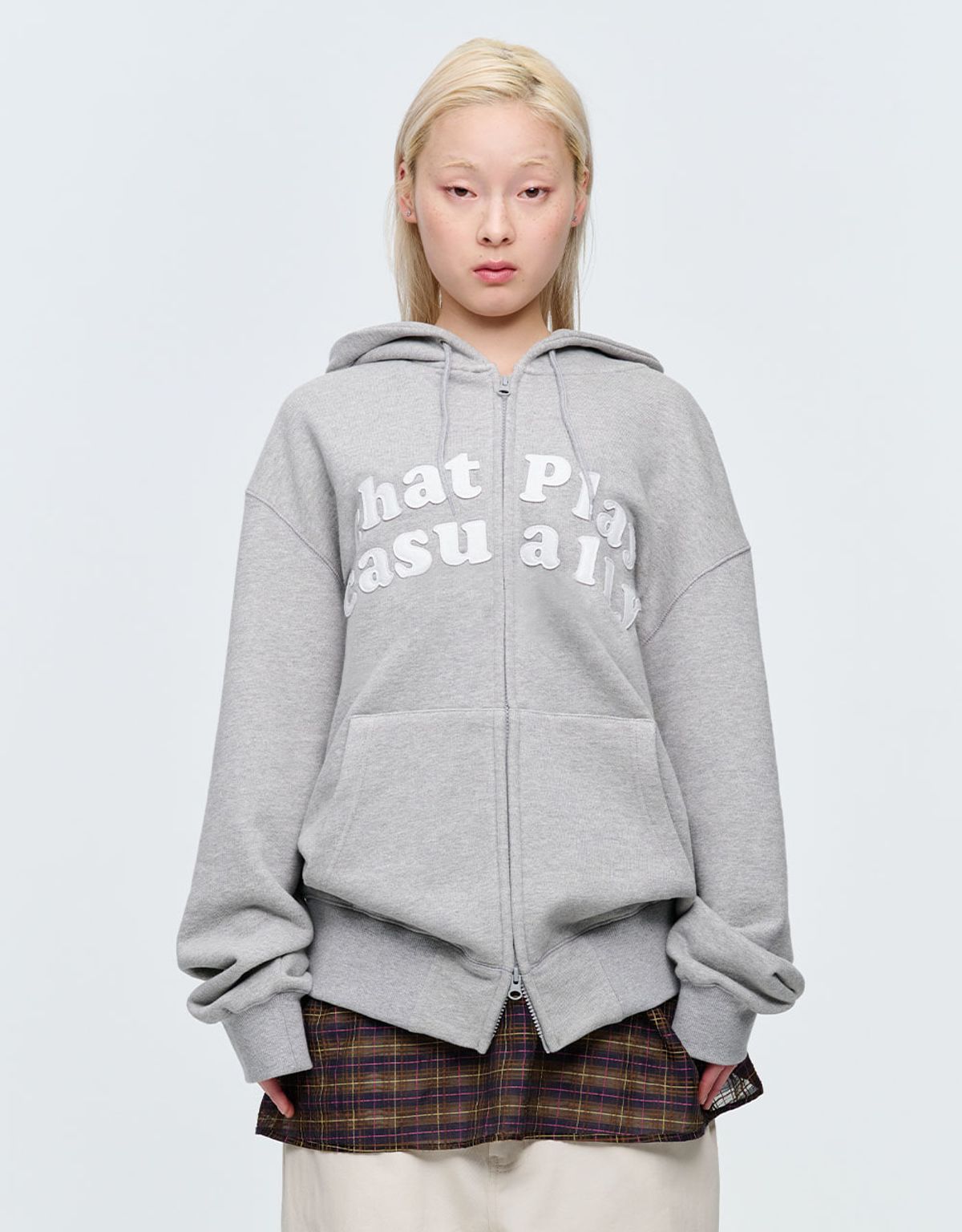 엠엠엘지(MMLG) CPC APPLIQUE HOOD ZIP UP (EVERY GREY)
