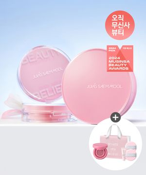 [Pink에디션/쇼핑백증정] 에센셜 스킨 누더 쿠션 (리필포함) + 쿠션 블러쉬 (미니 블러쉬 + 핑크 퍼프 2P + 톤업선 3ml 증정)