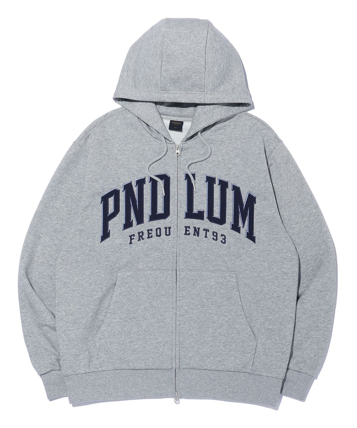 펜듈럼(PENDULUM) 투톤 아치 로고 후드집업 LQ6TU149_MELANGE GREY