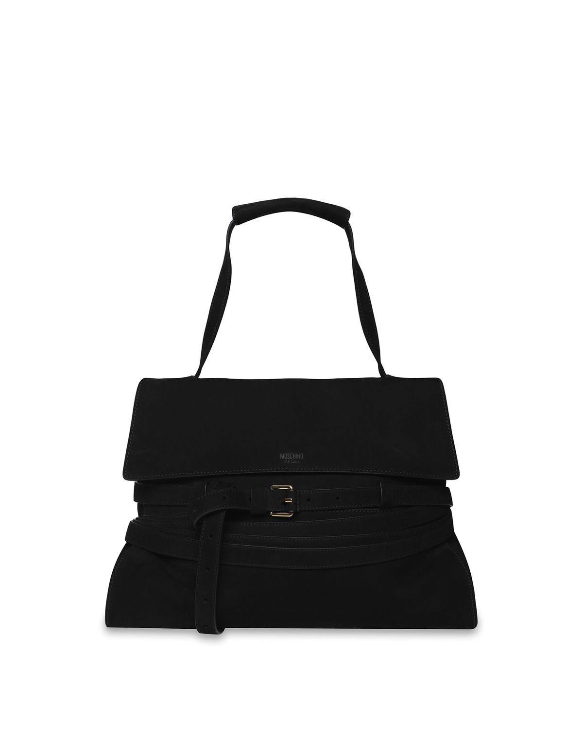 모스키노(MOSCHINO) 타이 미 누벅 미디엄 핸드백 BLACK