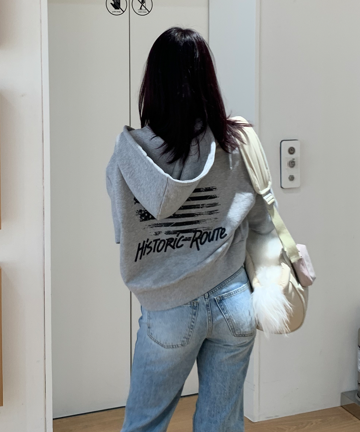 지프(JEEP) WOMEN USA JEEP 크롭 후드집업 (JR5TZF072MG)
