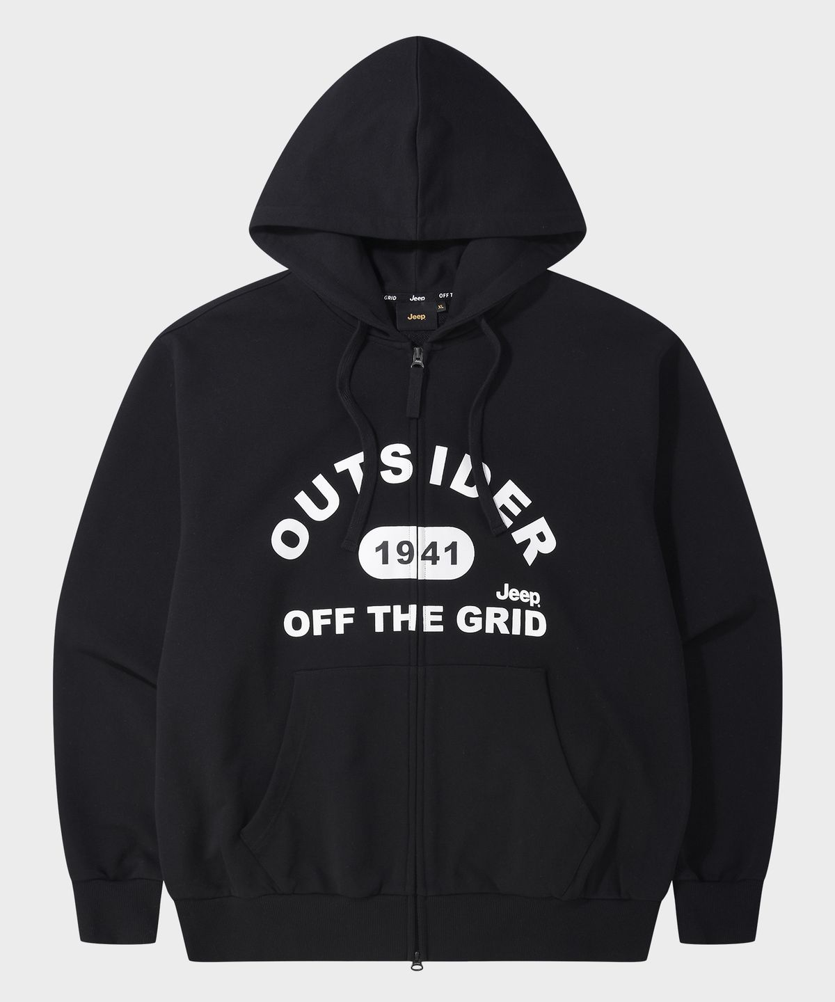 지프(JEEP) OUTSIDER 2WAY 오버핏 후드집업 (JR5TZU076BK)
