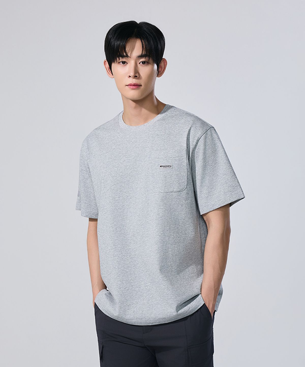 디스커버리 익스페디션(DISCOVERY EXPEDITION) 유니 헤비웨이트 포켓 반팔티셔츠 (M/GREY)