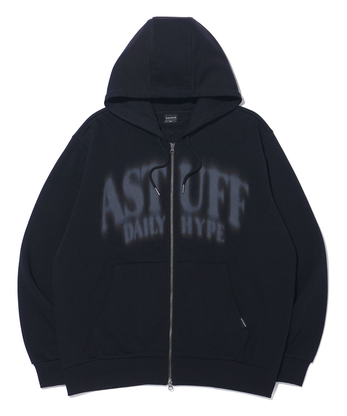 어노이드(ANNOYED) ASTUFF 레터링 후드집업 LQ6TU146_BLACK
