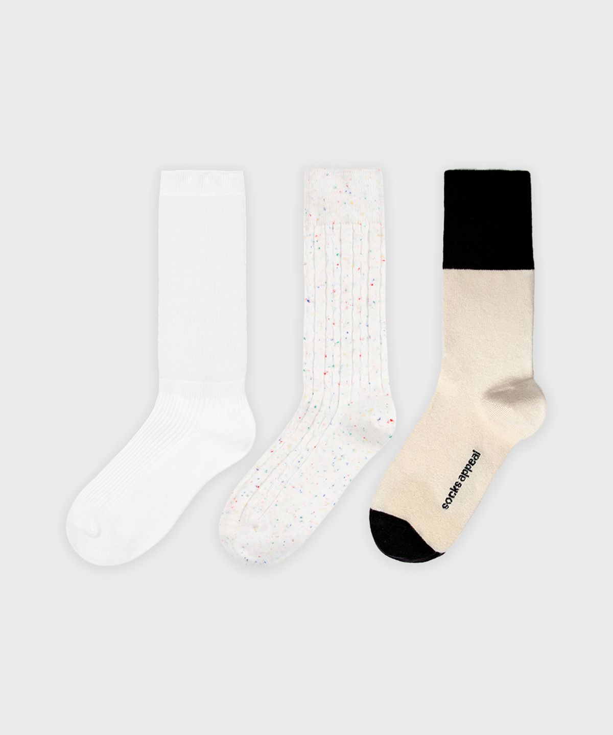 삭스어필(SOCKS APPEAL) women white 3pack SET