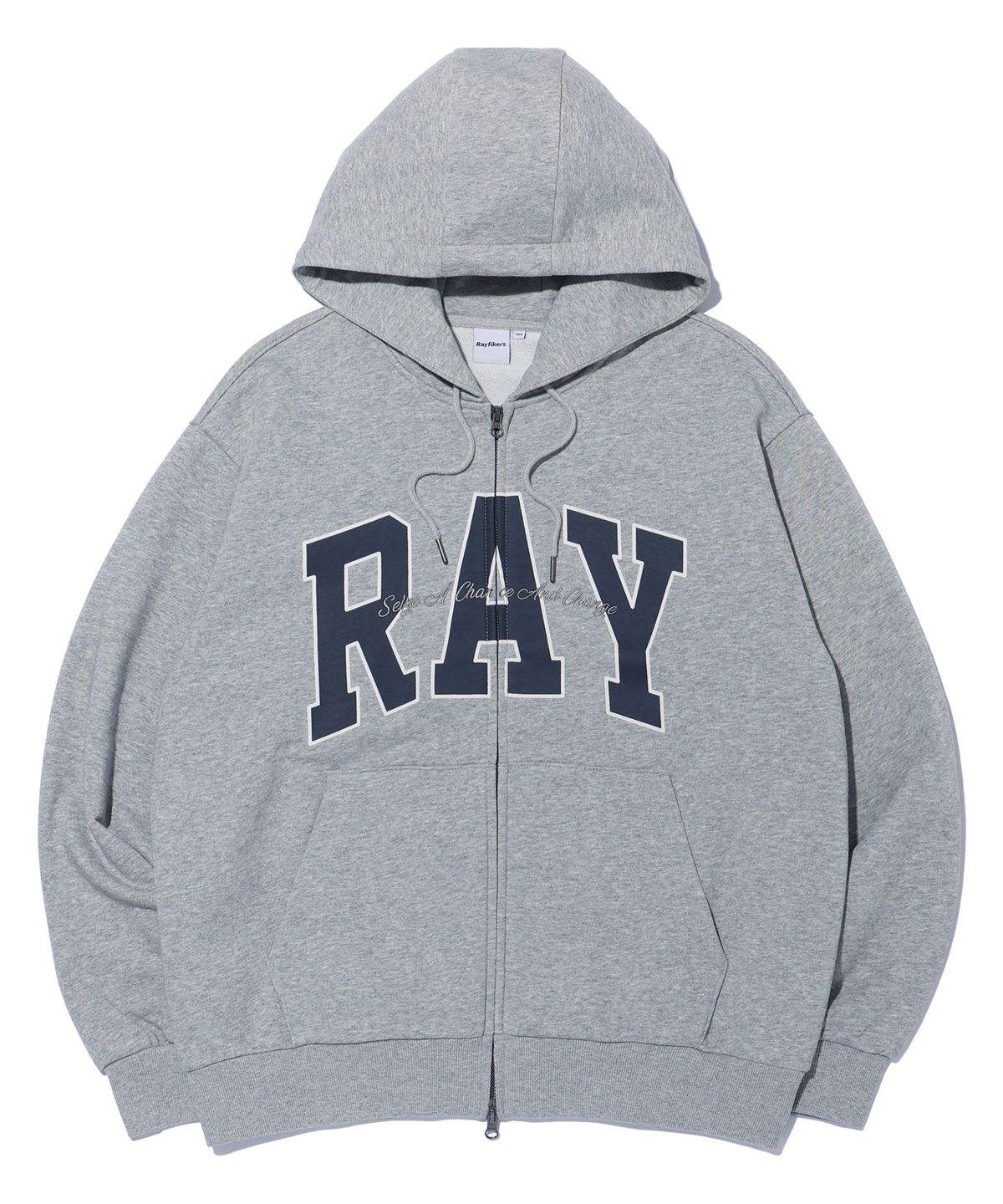 레이피커스(RAYFIKERS) RAY 빅 아치 로고 후드집업 MQ6TU145_MELANGE GREY