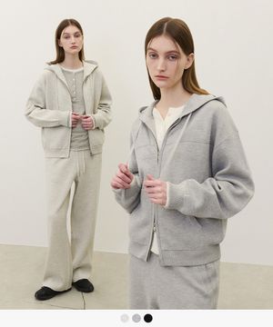 데일리 니티드 후드 집업 - 3 COLOR