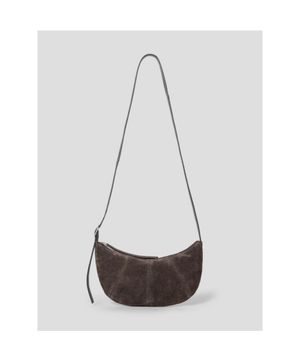 [리얼레더] 스웨이드 크로스백  브라운