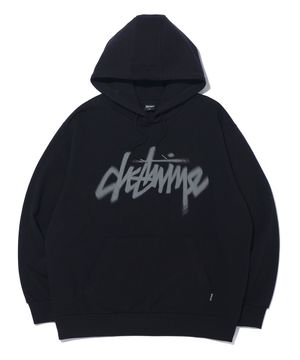 망점 레터링 프린트 후드티 LQ6TU145_BLACK