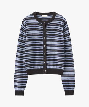 (우먼)코튼 부클 ST 가디건 차콜