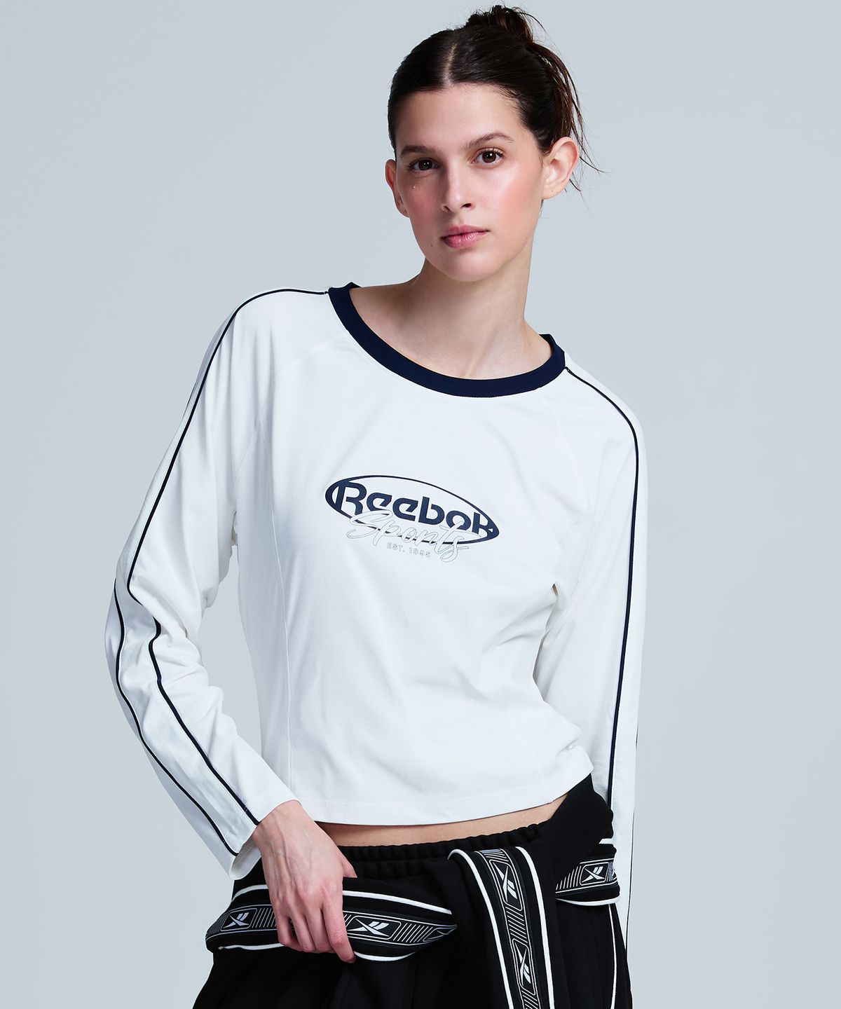 리복(REEBOK) 나노 피티드 긴팔 티셔츠 (W) - 화이트