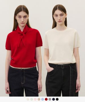 (우먼)캐시10 울90 홀가 하프 니트 - 9 COLOR