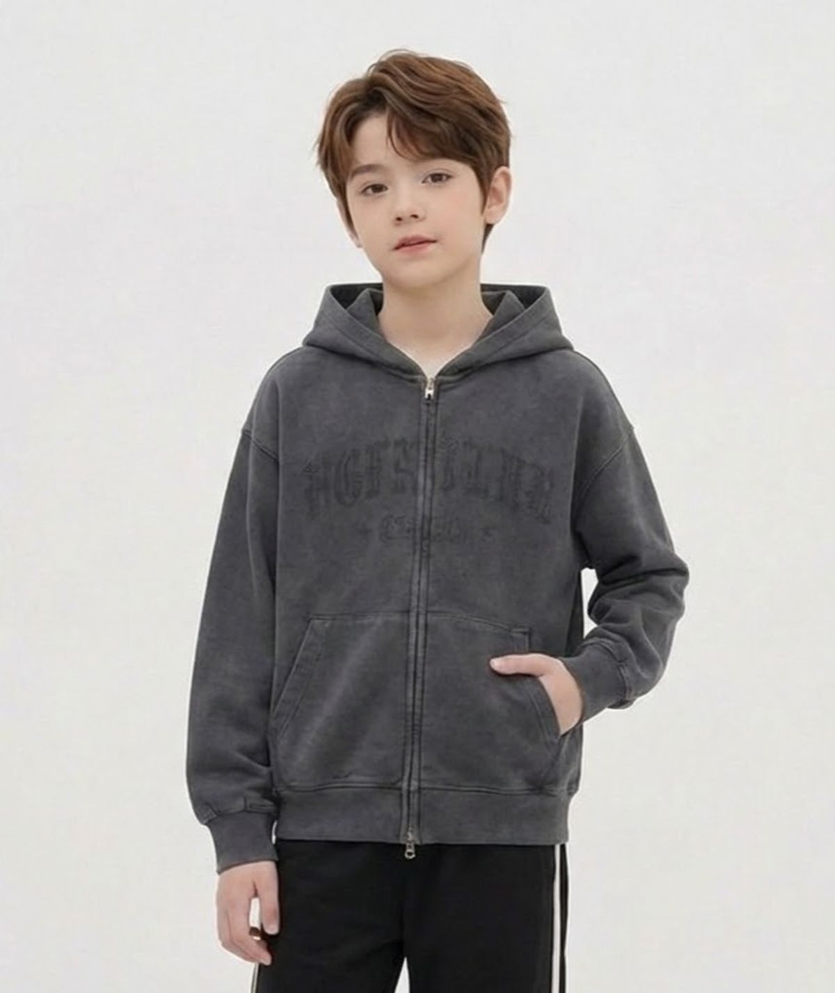 행텐 틴즈(HANGTEN TEENS) 틴즈 피그먼트 후드집업_165(14560-034-203-07)
