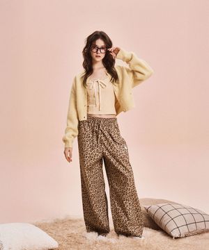 [산리오캐릭터즈] 헬로키티 레오파드 잠옷바지(BROWN)_SPPPG23U07