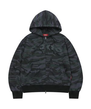 Solaris Camo Hoodie Zip Up Black