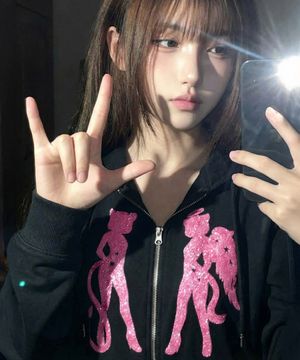 [UNISEX]CAT GEL 후드집업_BLACK