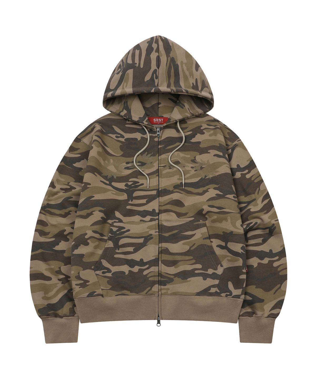 에스이에스티(S'EST) Solaris Camo Hoodie Zip Up Beige