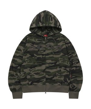 Solaris Camo Hoodie Zip Up Khaki