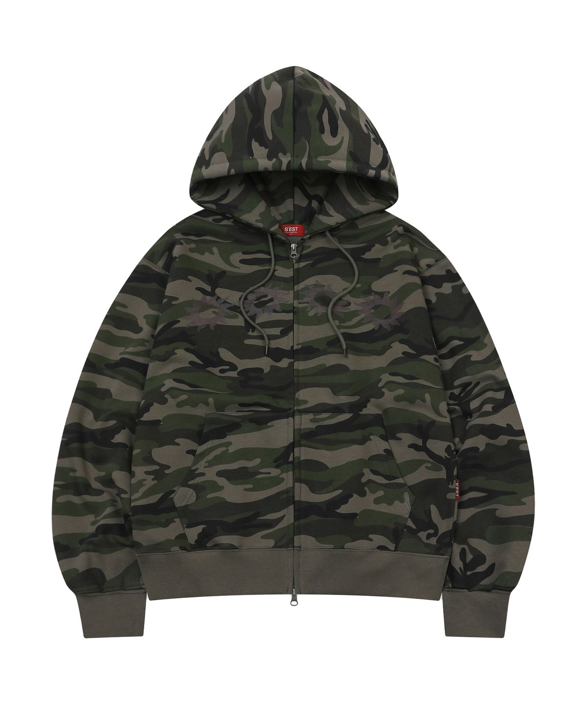 에스이에스티(S'EST) Solaris Camo Hoodie Zip Up Khaki