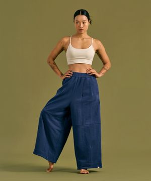 Bold Wide Pants (Navy)