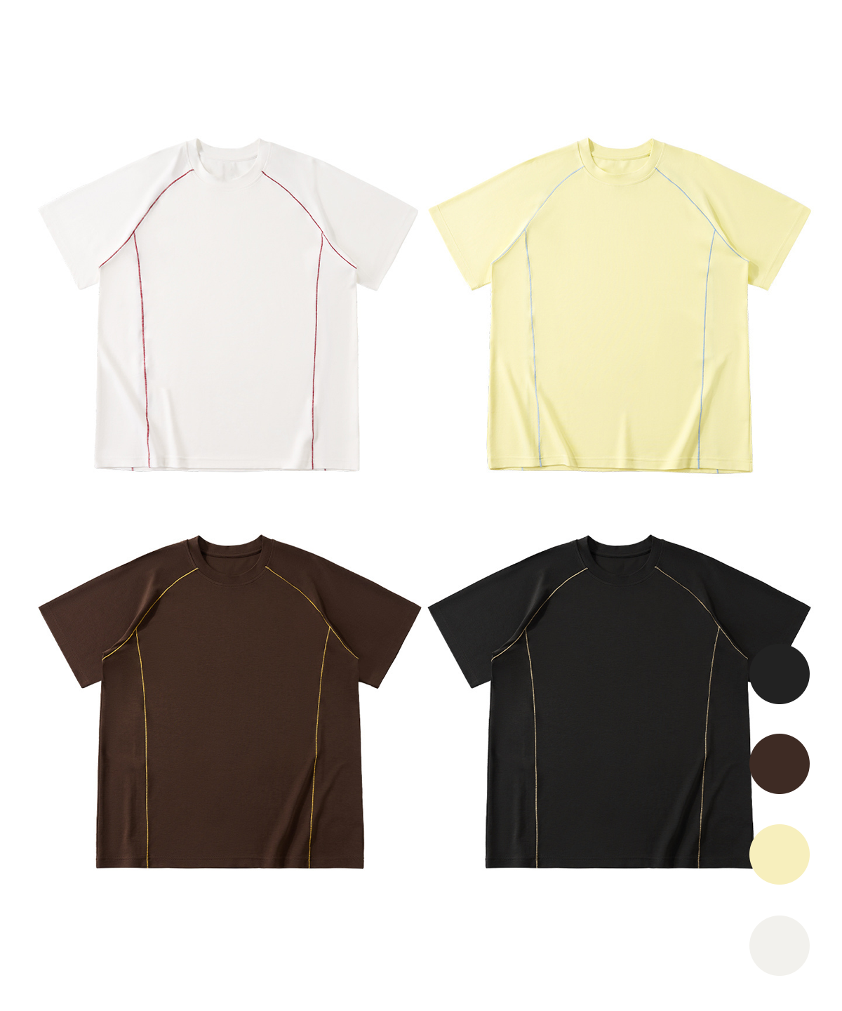 버튼서울(BUTTON SEOUL) 쿨모달 스판 유틸리티 숏슬리브 티셔츠 (4 COLOR)