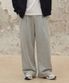 (기모)원턱 와이드 스웨트 팬츠 [그레이]