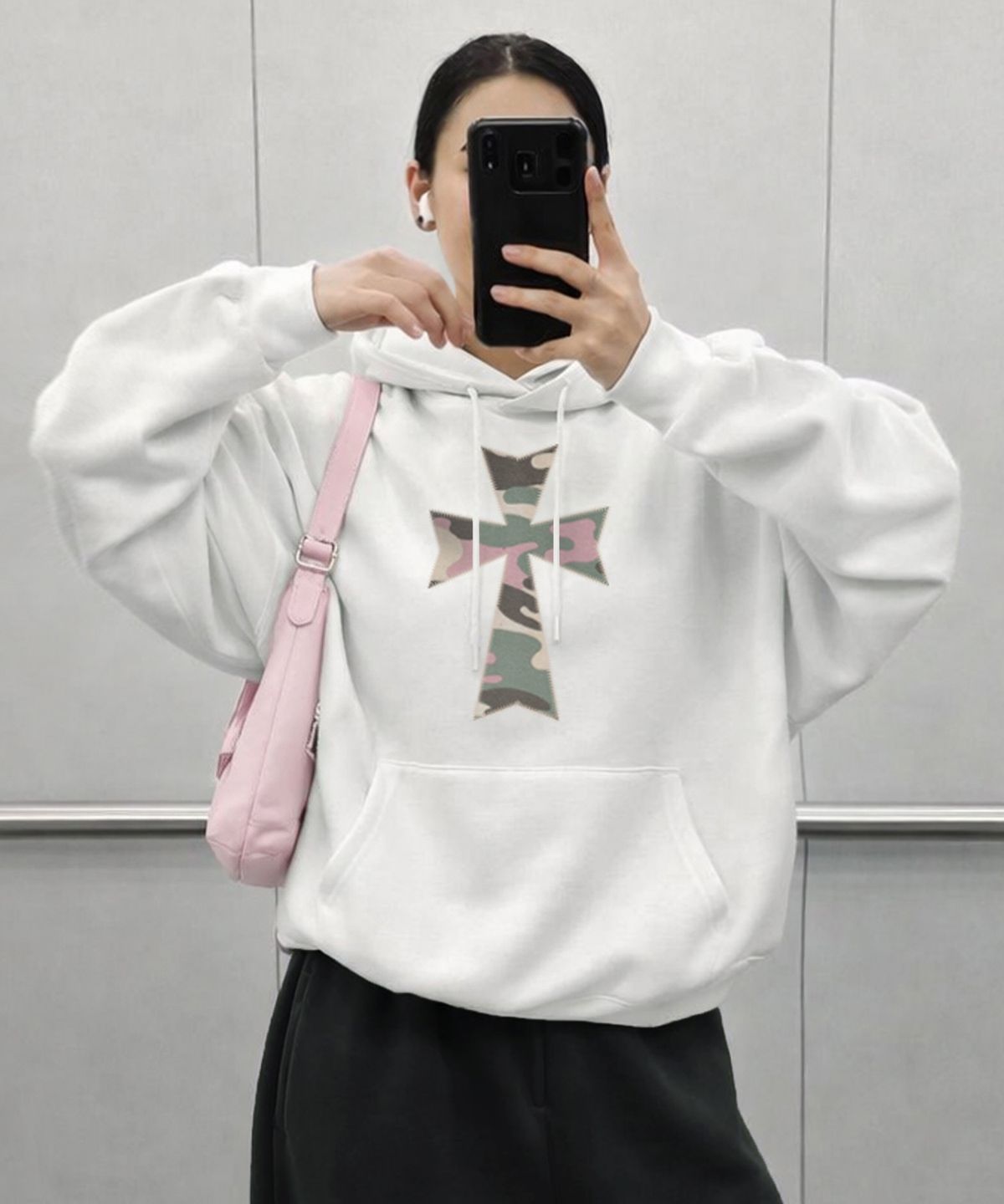 그레이버(GRAVER) [UNISEX]DOT CROSS_CAMO 후드티_3color