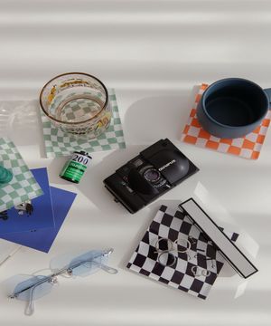 체커보드 아크릴  컵받침