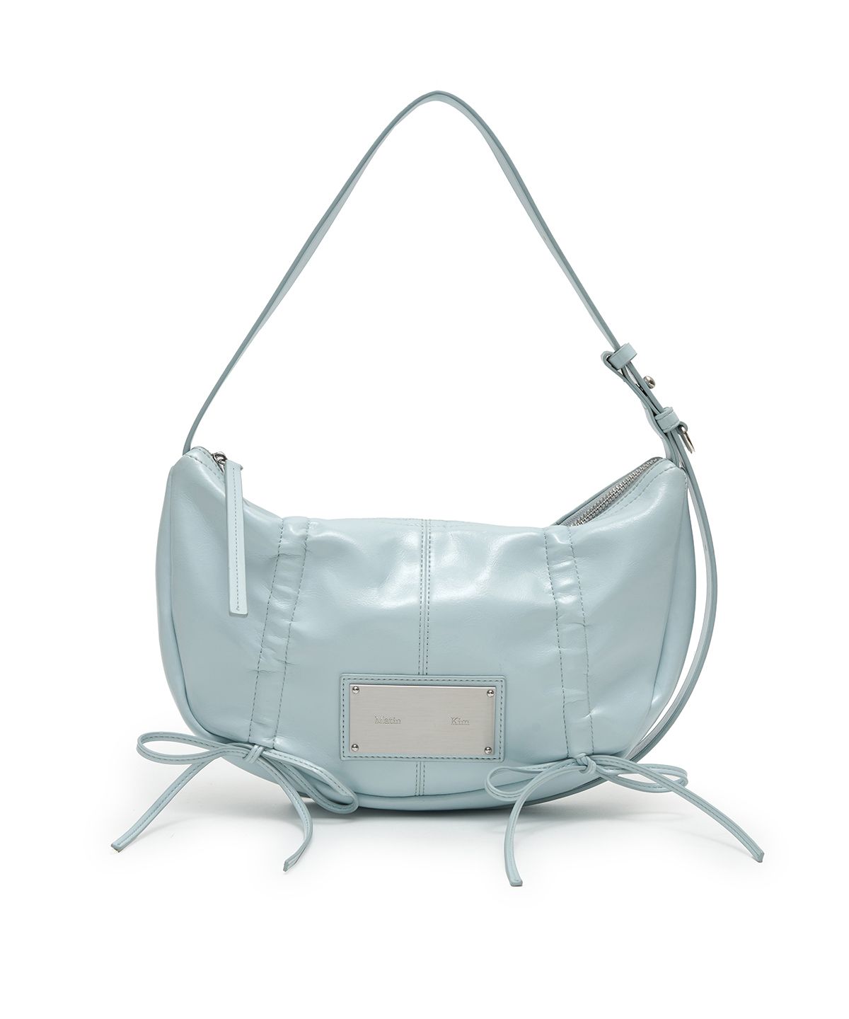 MUSINSA公式 | MATIN KIM HALF SHIRRING RIBBON ROUND BAG IN SKY