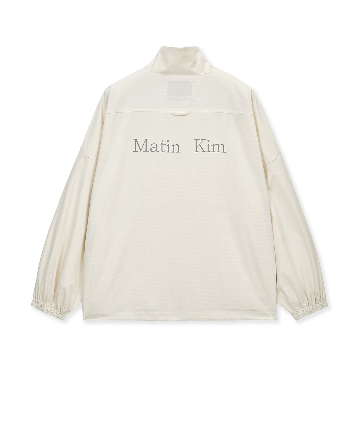 MUSINSA | MATIN KIM BACK LOGO HIGH NECK JUMPER IN CREAM