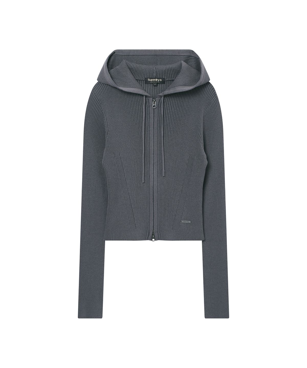 슈퍼드라이(SUPERDRY) 우먼스 빈티지 립 니트 집업 차콜 SDFJNAQ43CHL