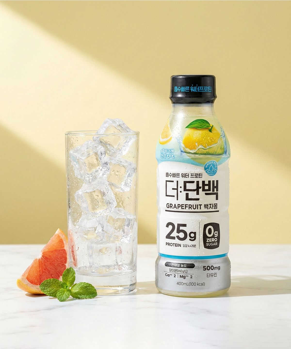 빙그레(BINGGRAE) 더단백 워터프로틴 PET 백자몽 400ml 24입
